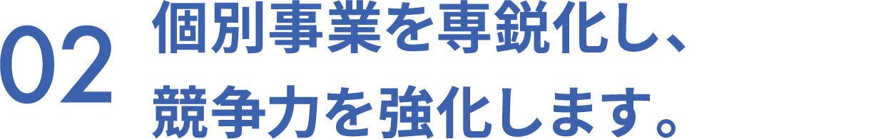 02　個別事業を専鋭化し、競争力を強化します。