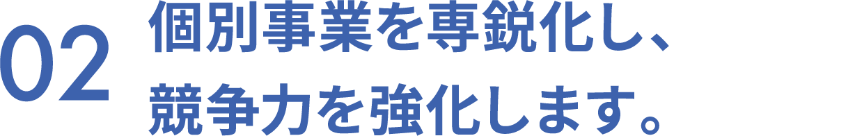 02 個別事業を専鋭化し、競争力を強化します。